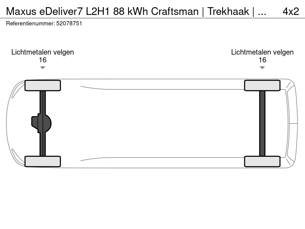 Maxus Edeliver7 l2h1 88 kwh craftsman | trekhaak | 1500 kg trekgewicht | su