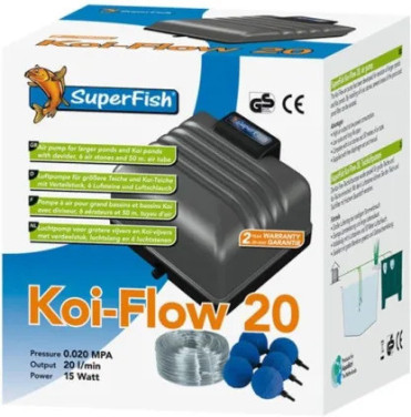SuperFish Koi-Flow 20 pomp lucht set compleet