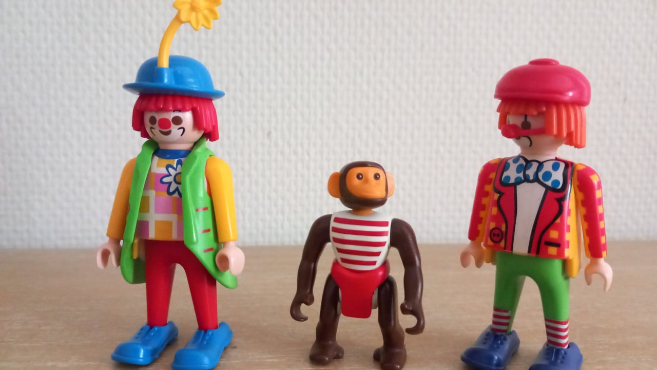 Playmobil clowns met circusaap
