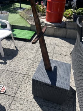 Mast, hardhout  lengte 75 cm