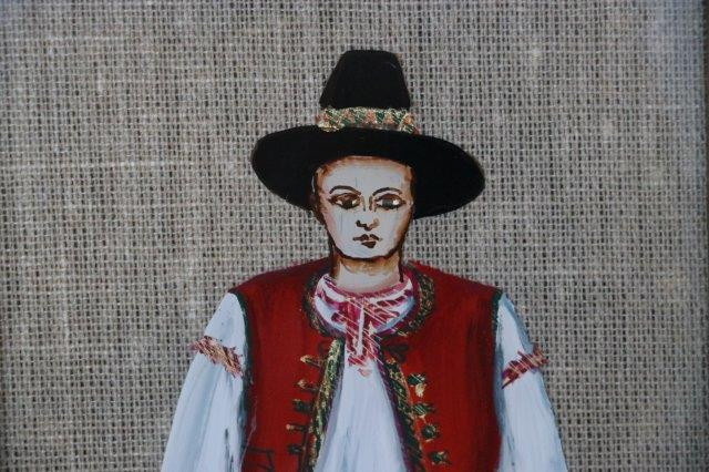 Man in klederdracht Afmetingen: 15 x 25 x 2,5 cm Euro 10,00 Oosteuropees