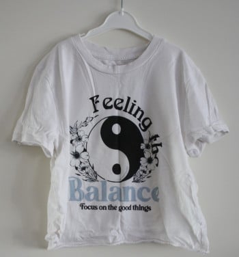 Wit tshirt met print  maat xs