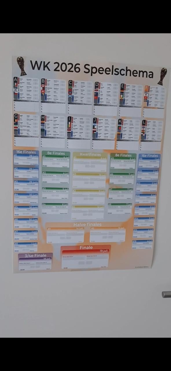 Poster Speelschema WK2026