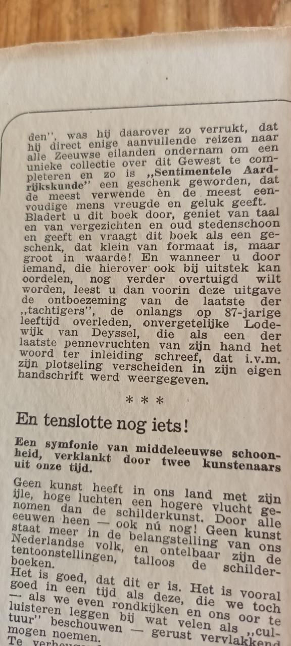 Sentimentele Aardrijkskunde 1951 uitgave, Zeeuwse mijmeringen