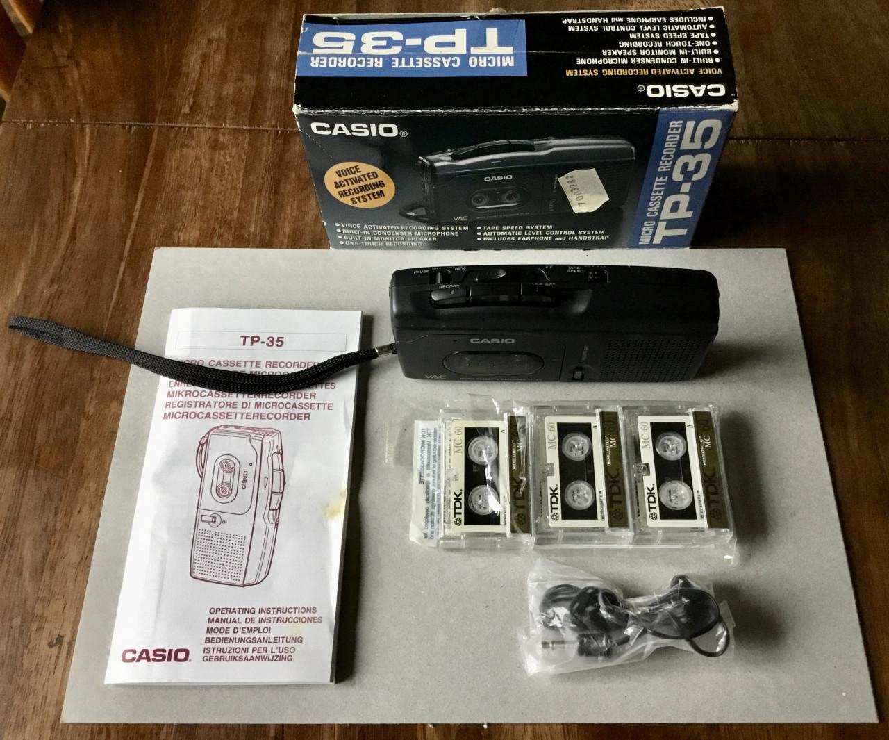 Handige Micro CASIO TP-35 + TDK MC-60 nw bandjes