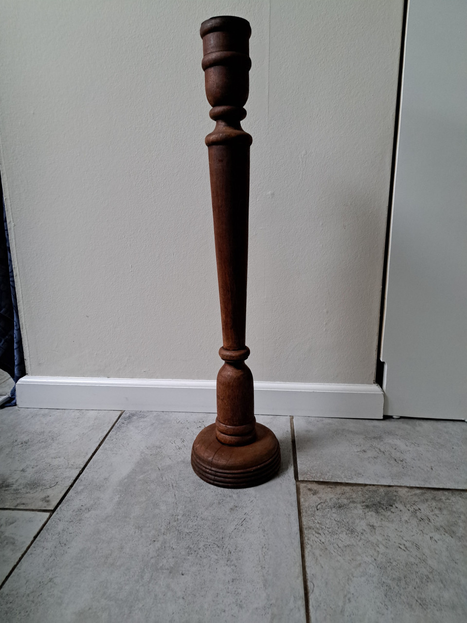 Houten kandelaar