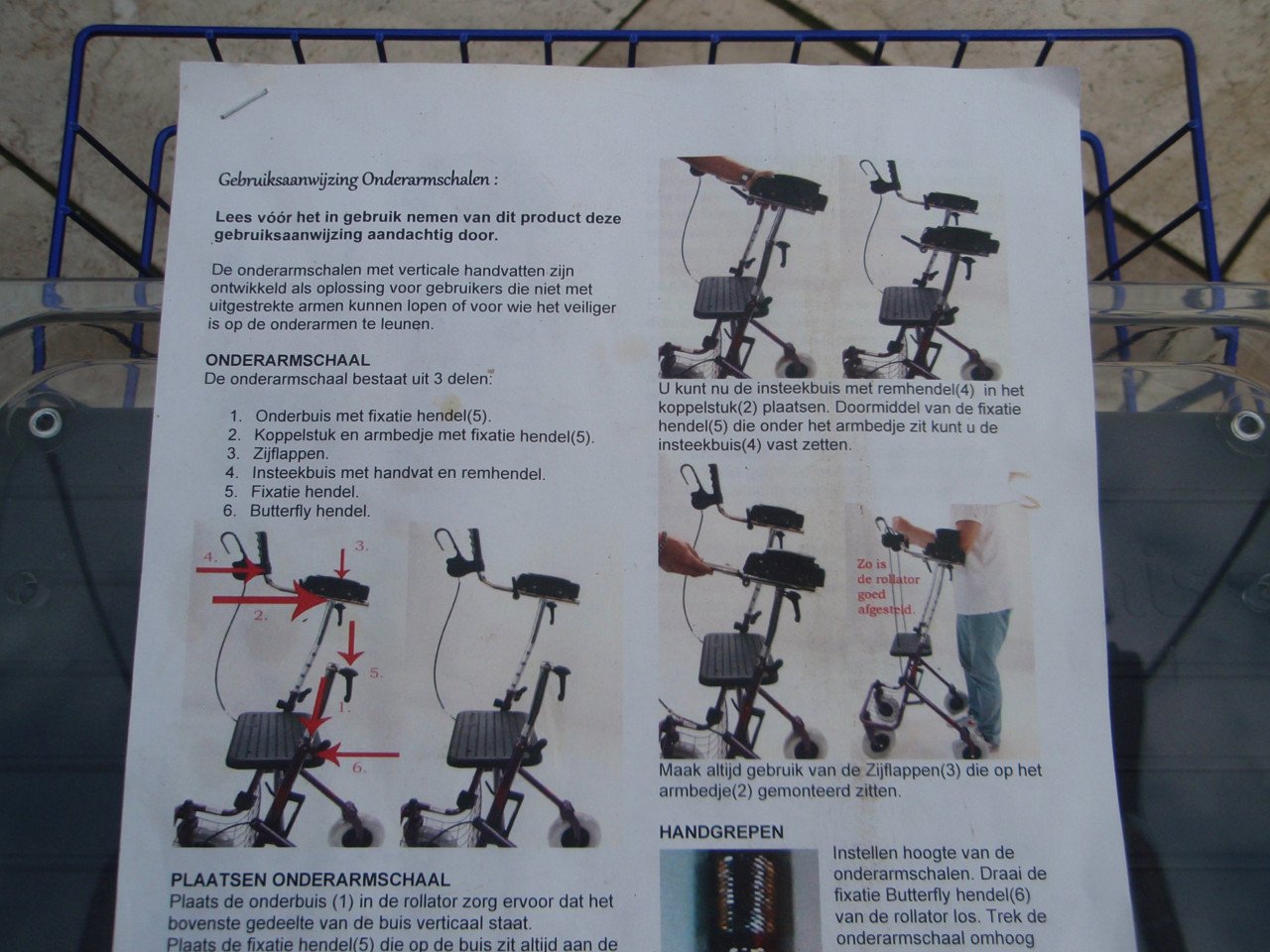 Zgan Provo rollator van Jeremiase met onderarmschalen zitje mand + dienblad