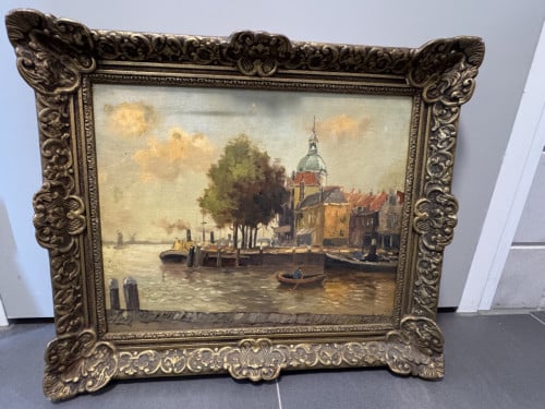 Schilderij Dordrecht te koop, inclusief lijst