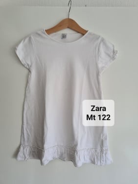 Zara wit A-Line shirt met roezel  Mt 122