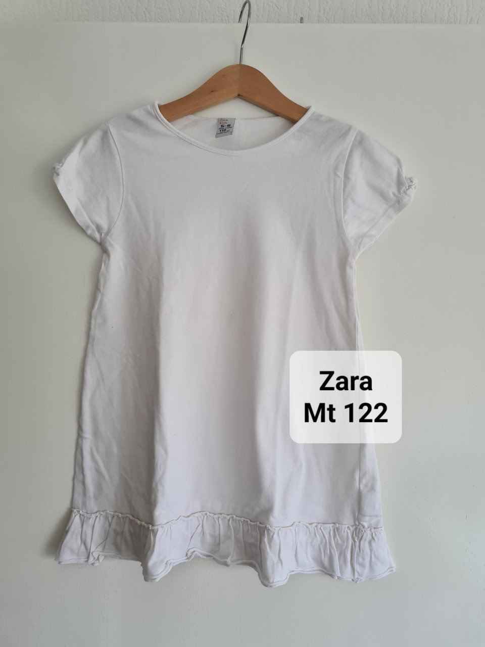 Zara wit A-Line shirt met roezel  Mt 122