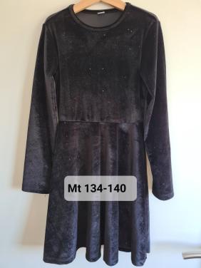 Zwart fluweel jurkje met glittertjes van Zeeman 134-140
