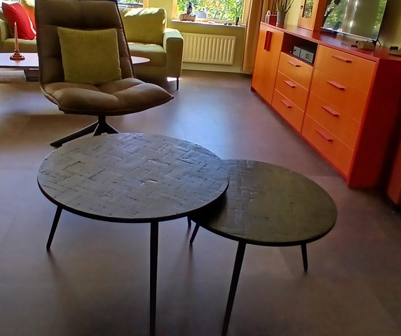 Ronde salontafels - 2 stuks - zwart