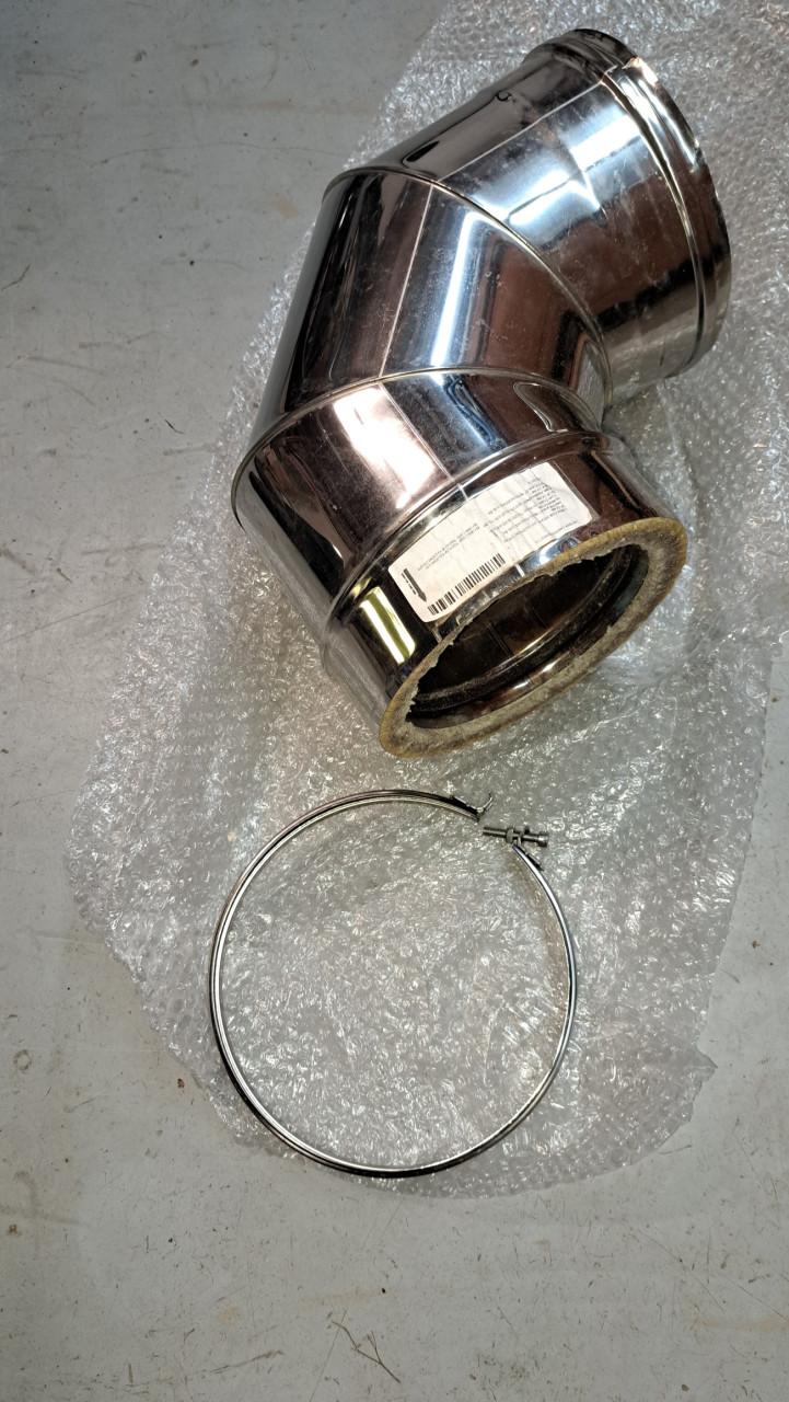 RVS kachelpijp dubbelwandig bocht 90gr