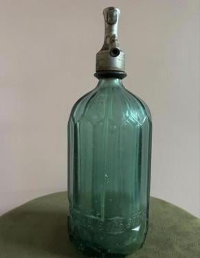 Vintage Roemeense Sifonfles -APA GAZOASA - Jaren 50 zeegroen
