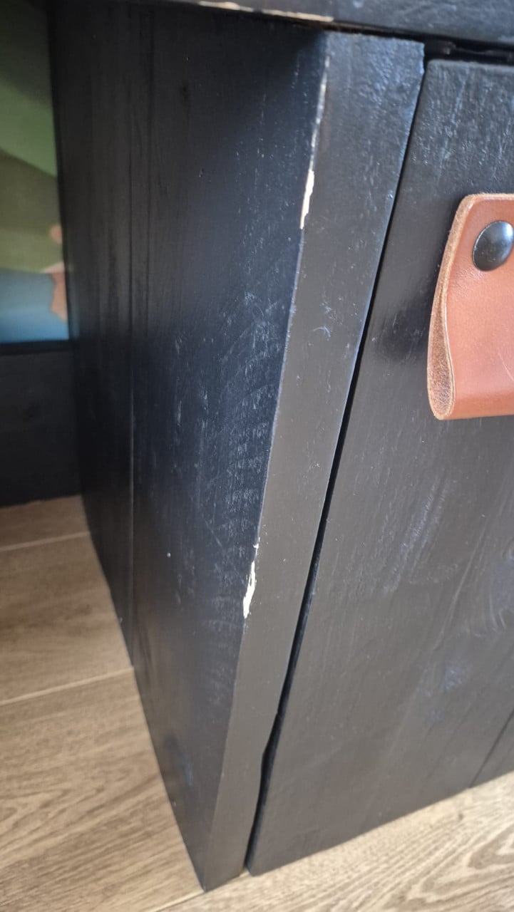 Kinderbureau/werktafel, met krijtbord, zwart/hout