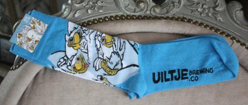 Nieuwe sokken blauw met witte uitjes  maat 41-46
