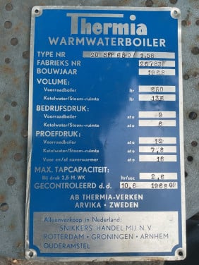 Metalen plaat boiler 1968