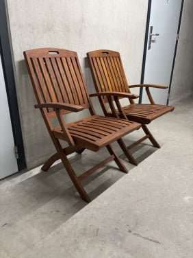 4 Tuinstoelen teakhout