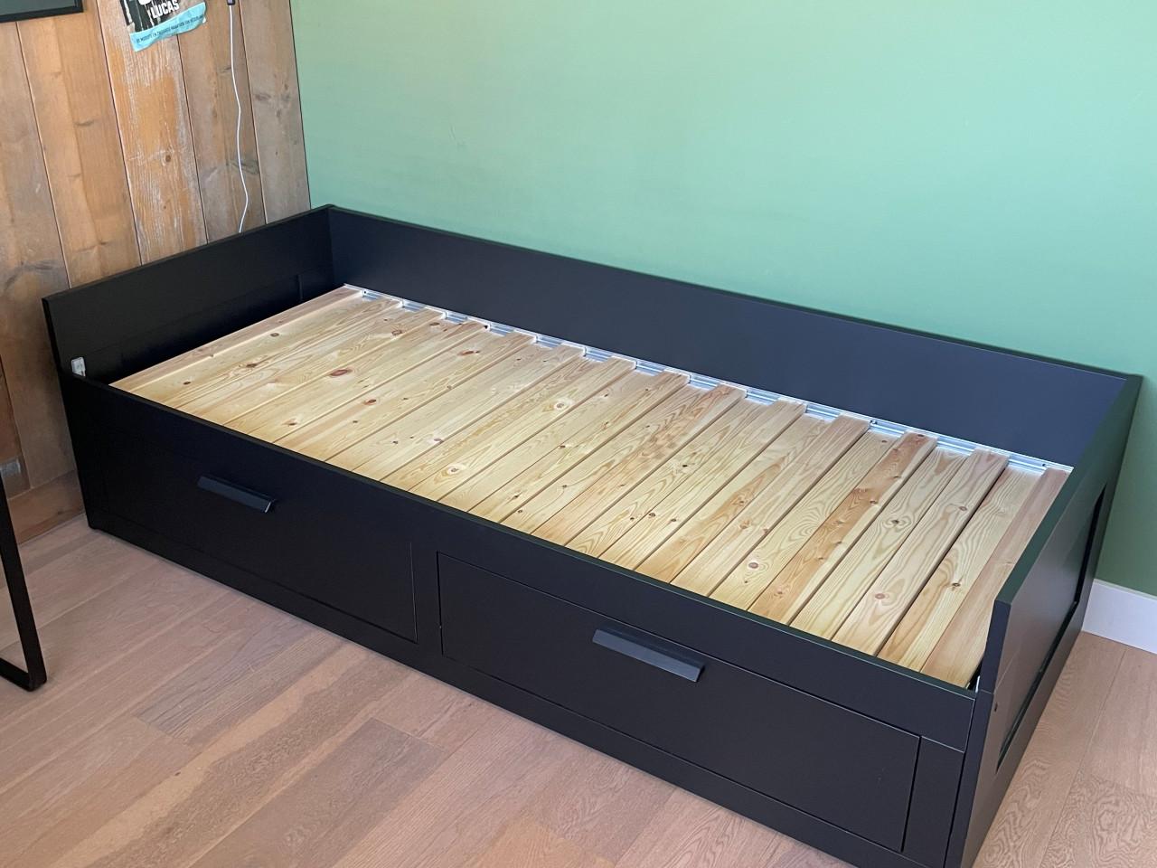 IKEA BRIMNES Bedbank met 2 lades zwart zgan