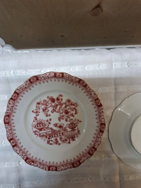 7 gebaksbordjes Merk: Seltmann Theresia rood