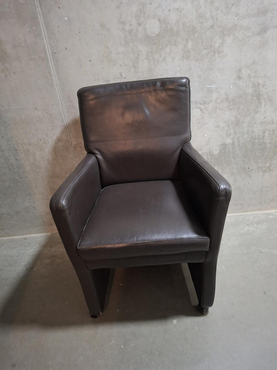 3 eetkamerstoelen echt leer