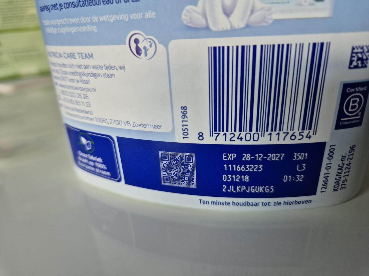 Nutrilon 1 nog dicht
