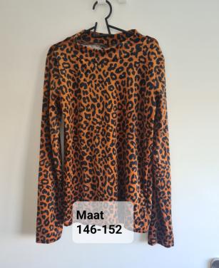 Leopardprint zachte kol truitje mt 146/152