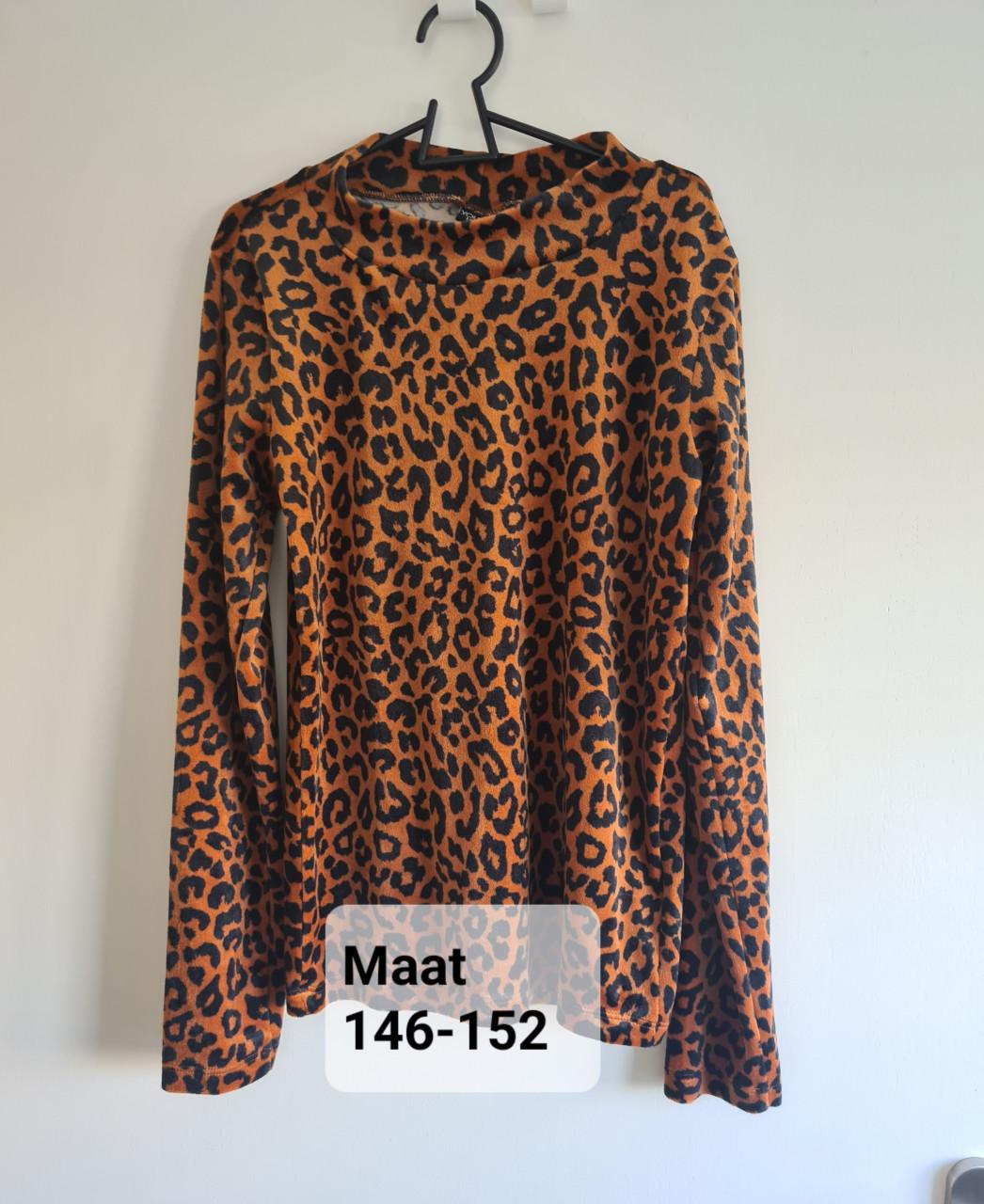 Leopardprint zachte kol truitje mt 146/152