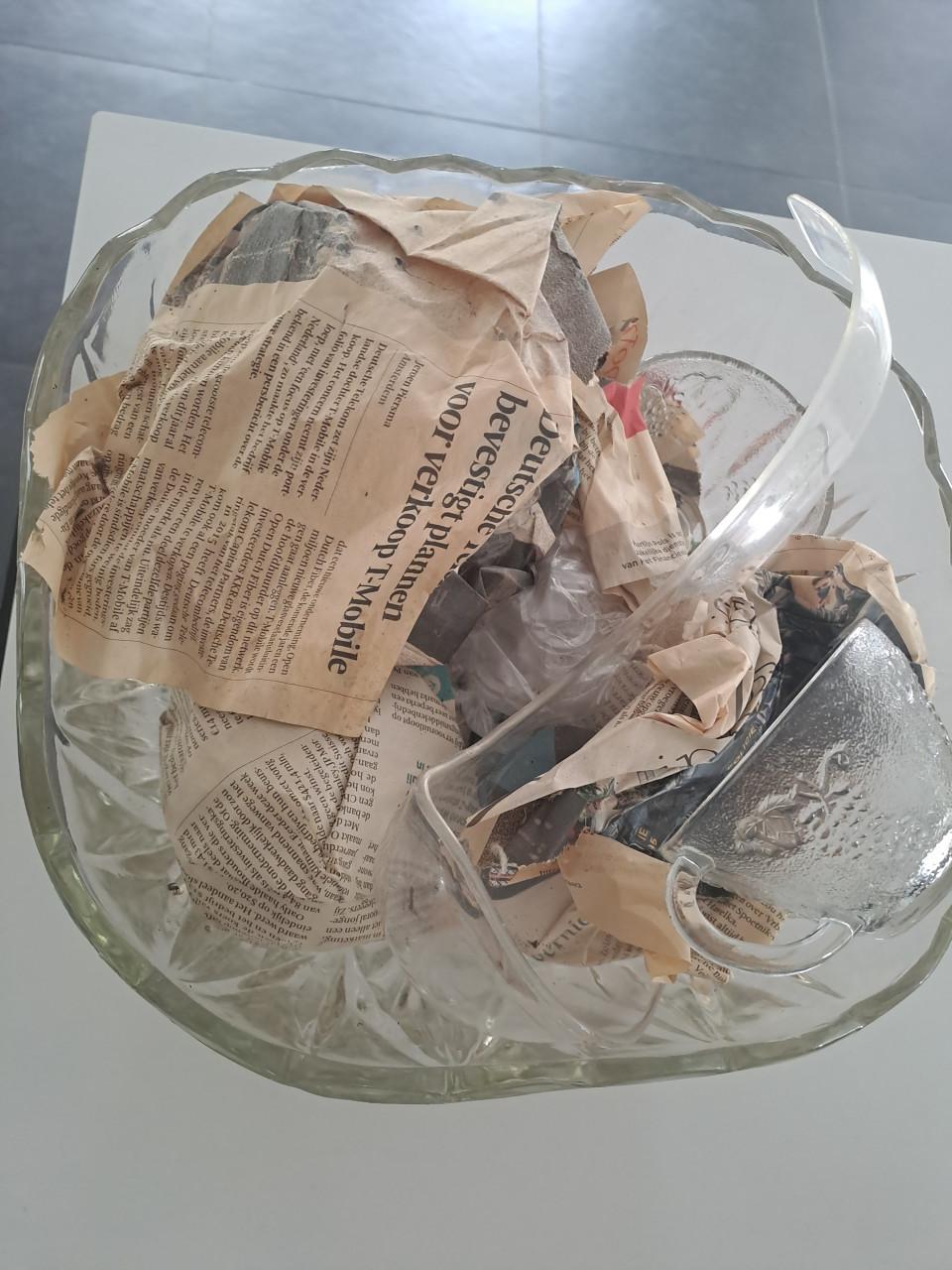 Glazen bowlschaal compleet