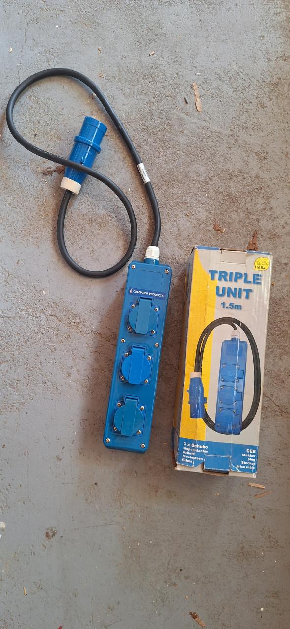 Crusader stopcontacten met 1,5 mtr kabel met CEE stekker