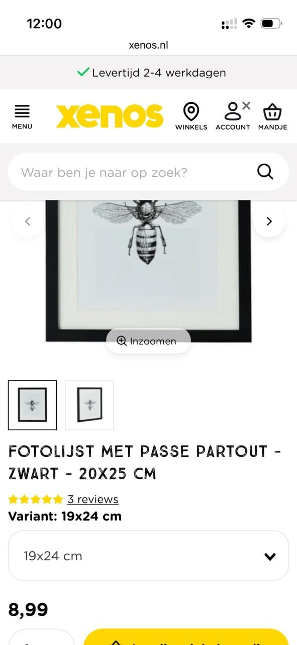 Set van 12 zwarte fotolijsten (Xenos), perfect voor een galerijwand