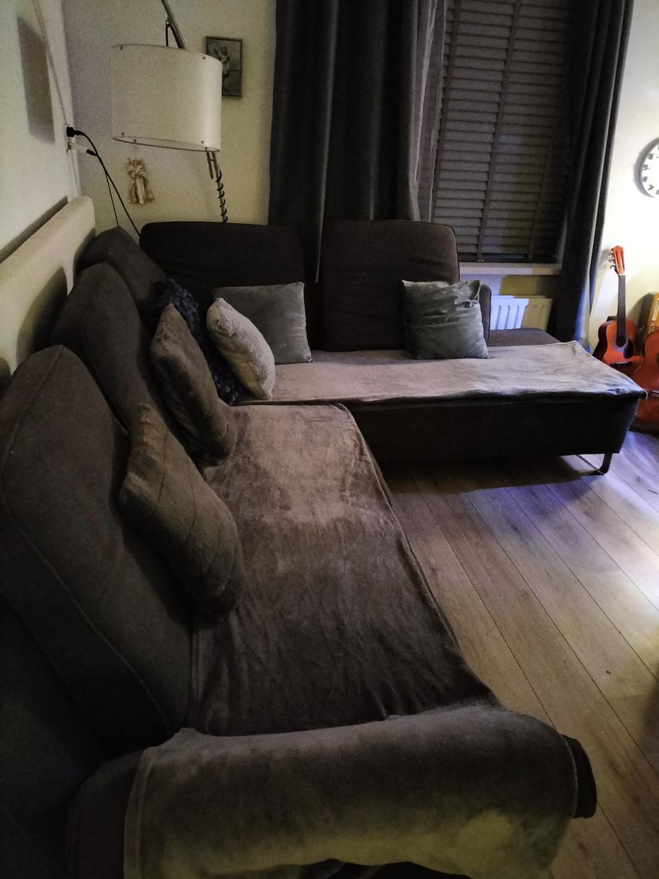 Hoekbank donker grijs