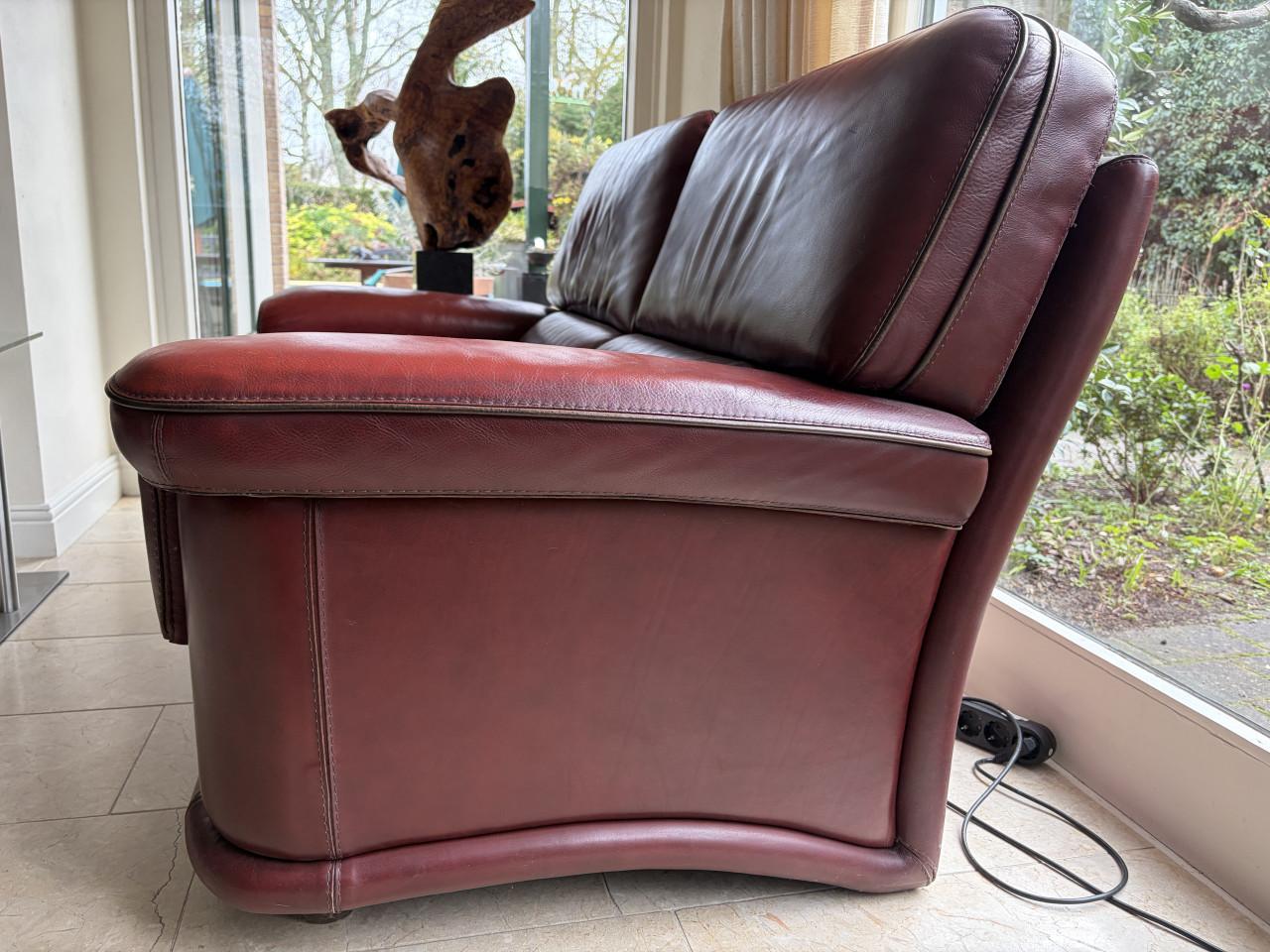 Lederen 3 zits bank. Gratis af te halen