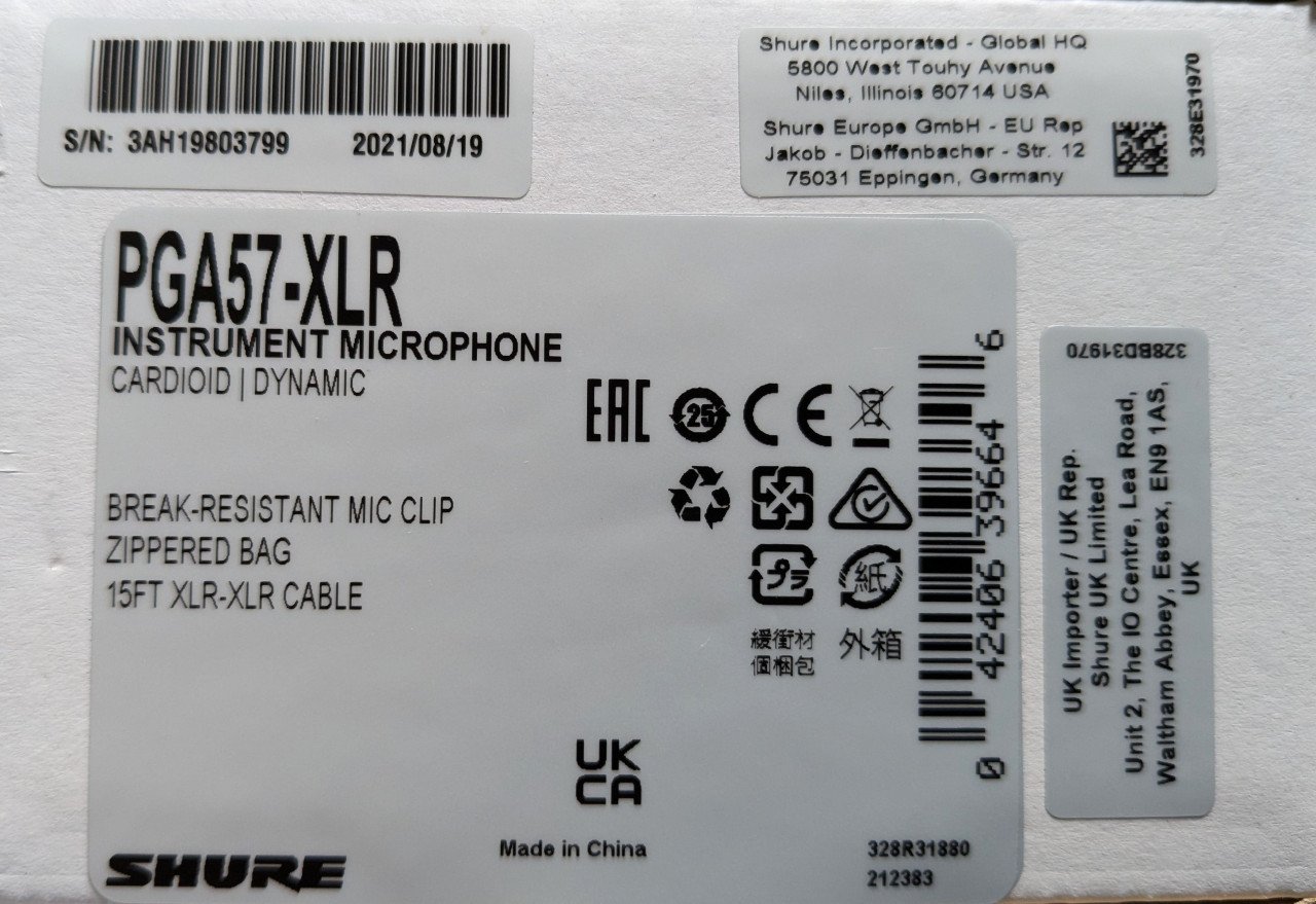 Vier dynamische microfoons (AKG, 2x Shure en DAP)