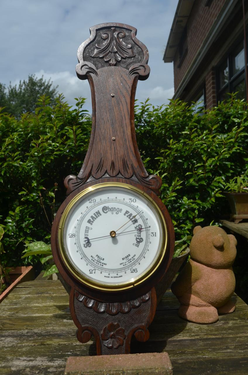 Grote Antieke Engelse Banjo Barometer