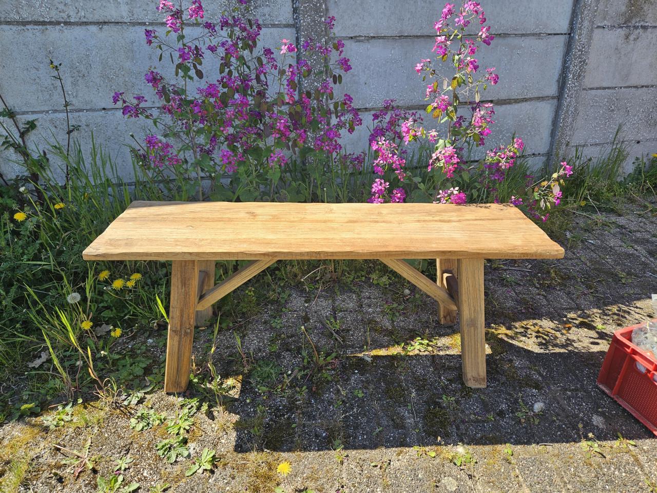 Prachtig teakhouten bankje - 120x34 cm