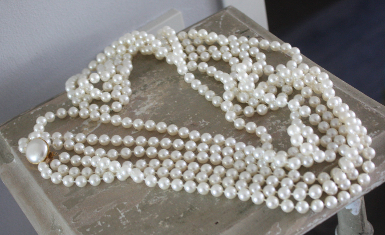 Nep parelketting  3 strengen