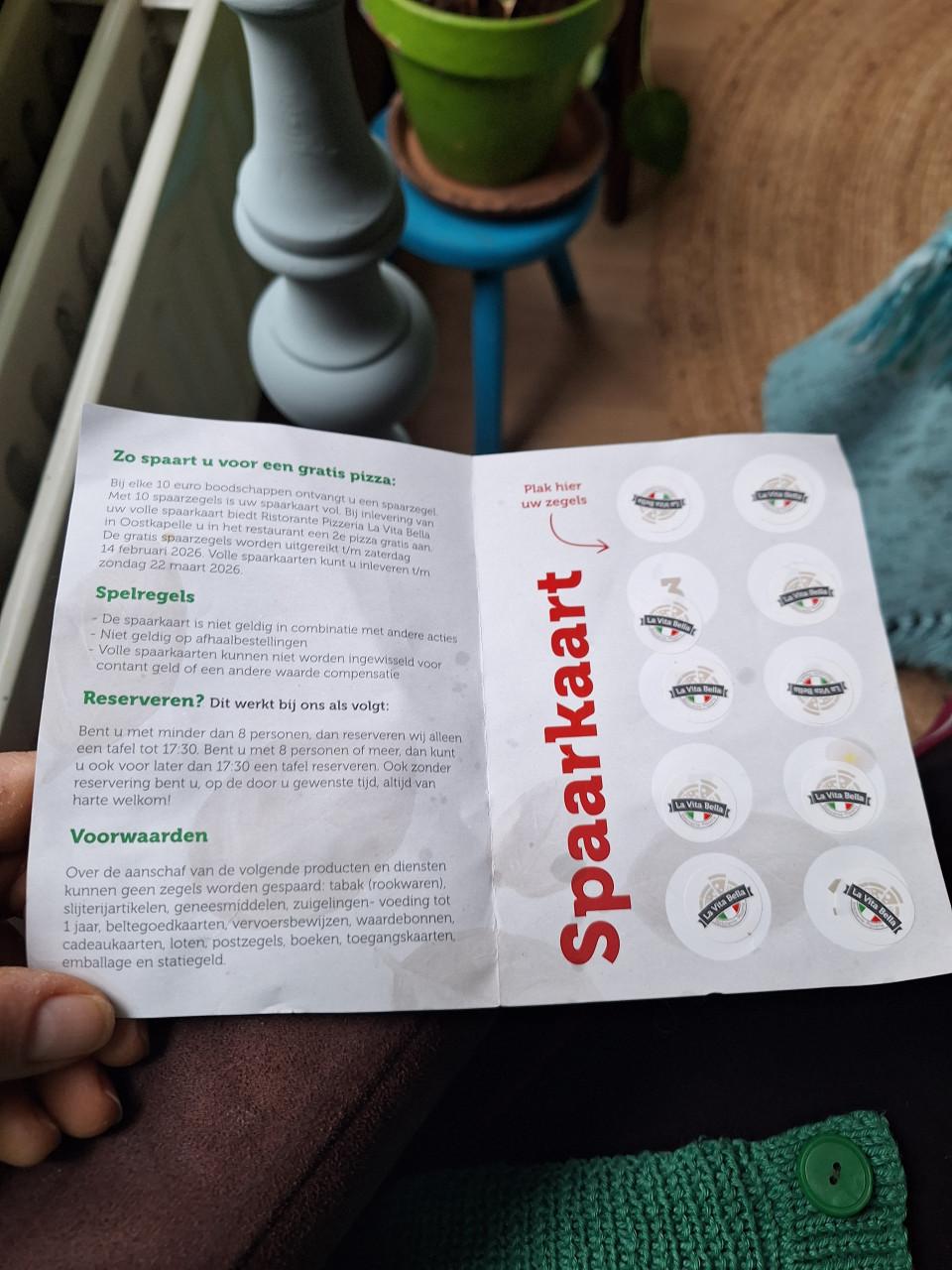 Gratis spaarkaart Pizza