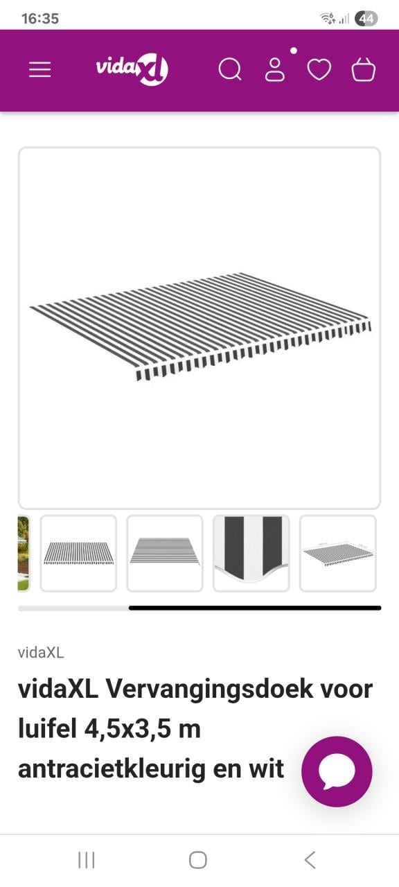 Nieuw!doek voor zonnescherm vida xl  500x300