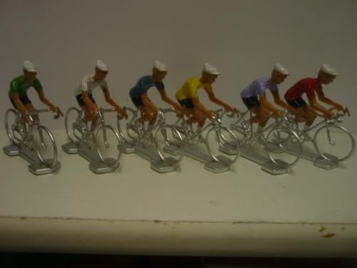 Wielrennen Miniatuur wielerpeloton 6 stuks