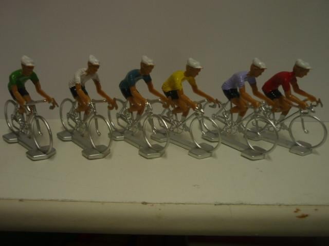 Wielrennen Miniatuur wielerpeloton 6 stuks