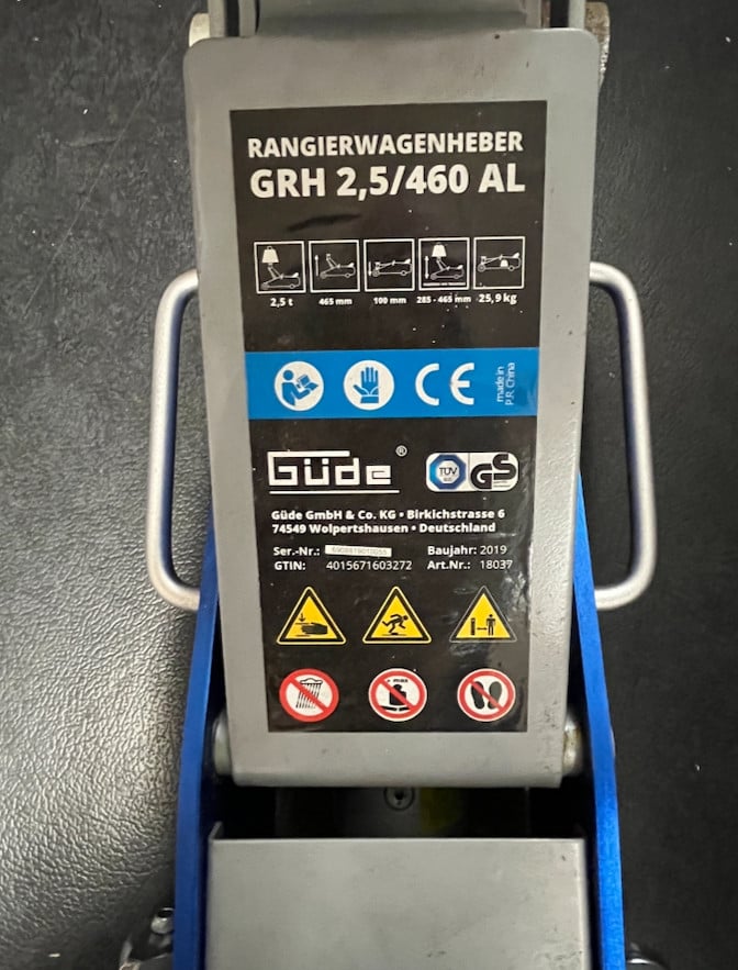 Garagekrik Güde GRH 2,5 Ton, 460 mm hoog