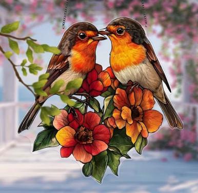 Raamhanger roodborst ( groot formaat )