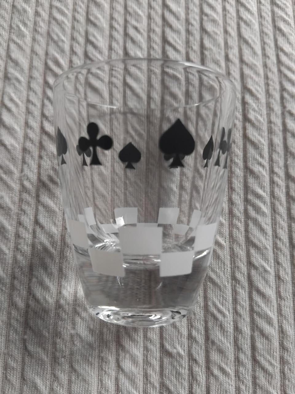 Vintage Borrelglaasjes Speelkaartmotief