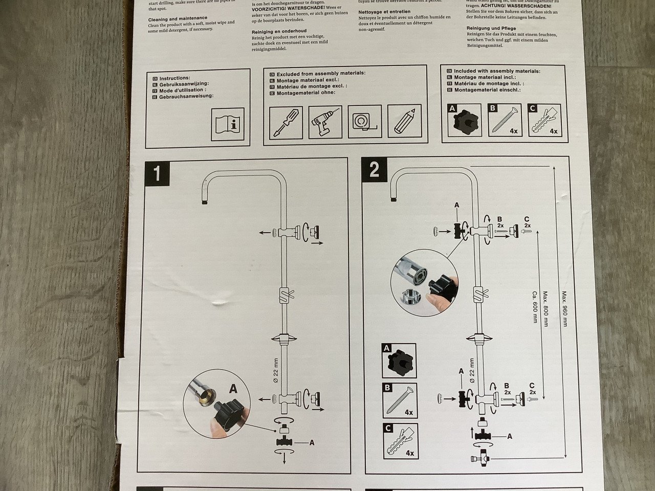 Regendouche + Handdouche  + Zeepschaal - nieuw in doos