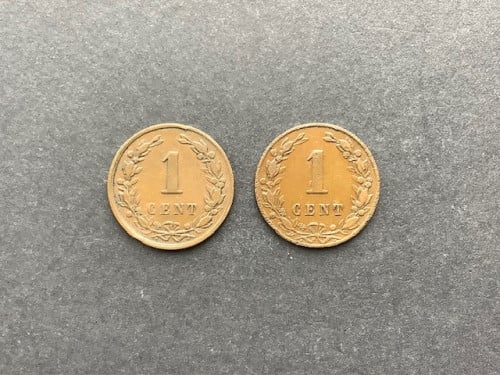 Willem III , 1 cent 1878 en 1883.