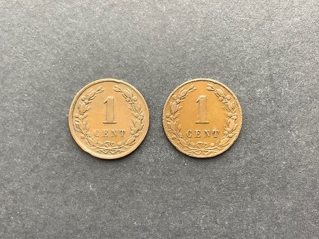 Willem III , 1 cent 1878 en 1883.