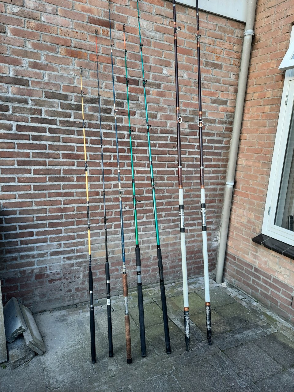Hengels en molens strandhengel zeehengel boothengel karperhengel vissen