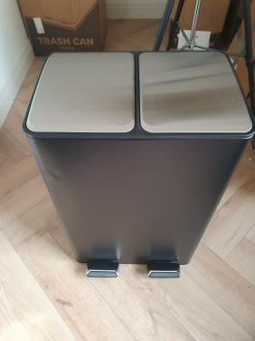Bayt Prullenbak 60L – 27L + 33L – 2 Compartimenten – Touch – Zwart
