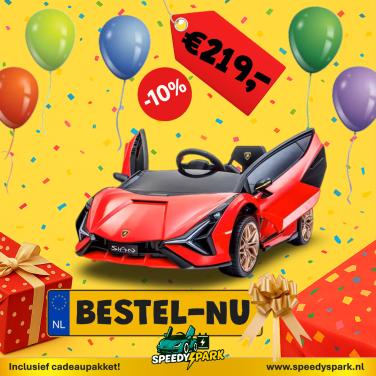 Elektrische Kinderauto 12V – Lamborghini Sian | Rood